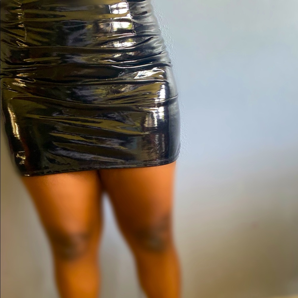 Fashionova Faux Leather Skirt (Stretchy)